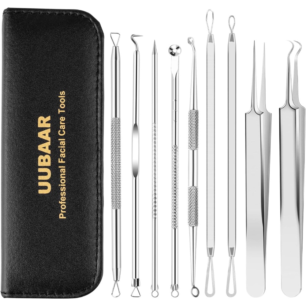 Leather Tooling Kit - Professional 9PCS Blackhead Remover Pimple Popper