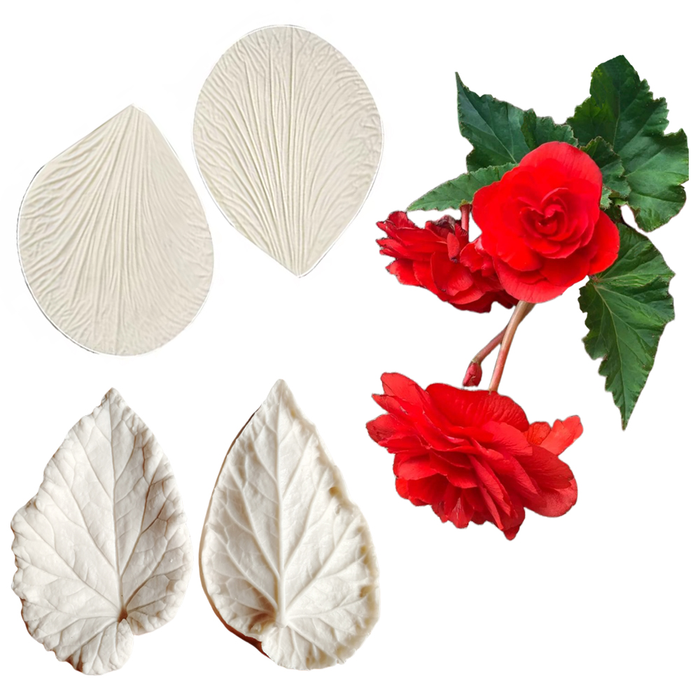 Eco Art Craft - Begonia Tuberous Veiner Silicone Molds Leaves
