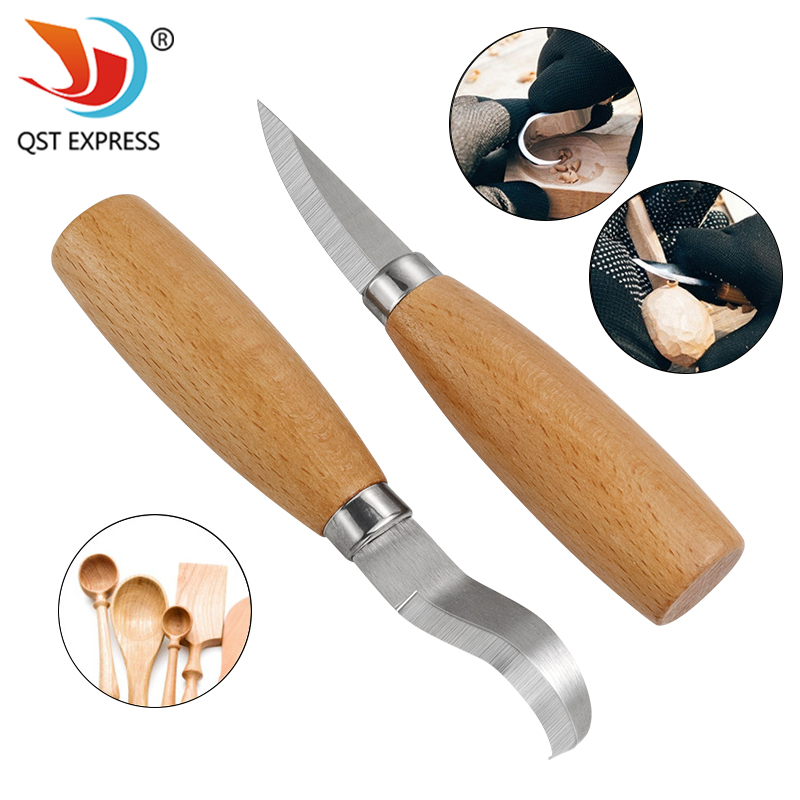 Art Craft Wood - Stainless Iron Carving Knife Beech Wood