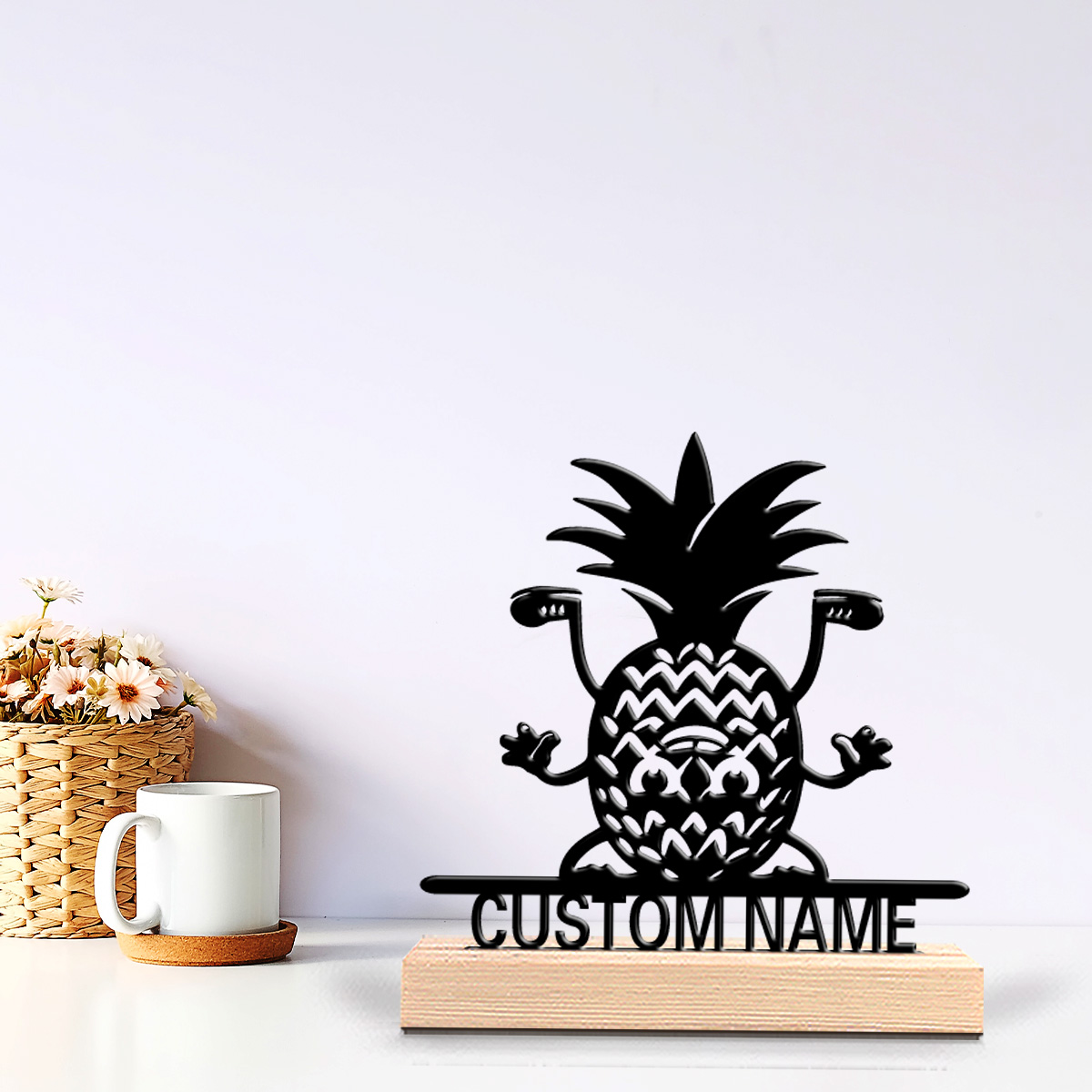 Art Craft Wood - 1pc Fashion Pineapple Custom Name Tin