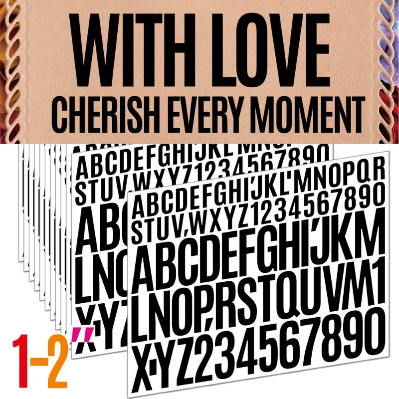 Art Craft Letter A - 1+2 Inch Mixed Alphabet Number Stickers
