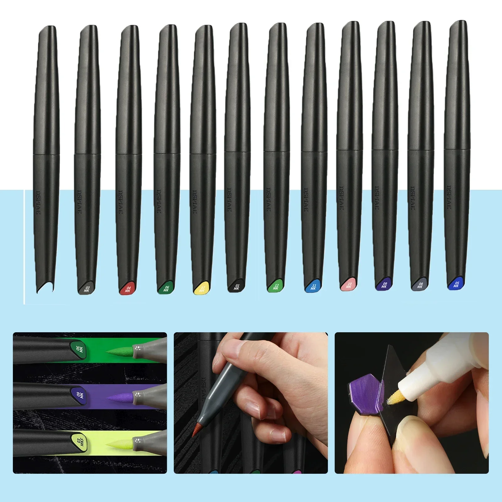 Eco Art Craft - Dspiae 12 Colors Brush Pen Set