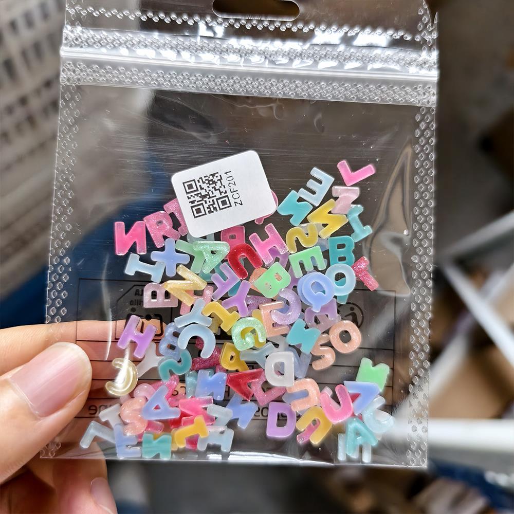 Art And Craft Letter Z - 100Pcs 3D Colorful Letter Nail Charms