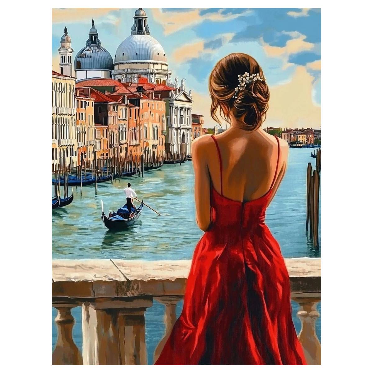Eco Art Craft - Red clad beauty 30X40CM/11.8X15.7in cross stitch