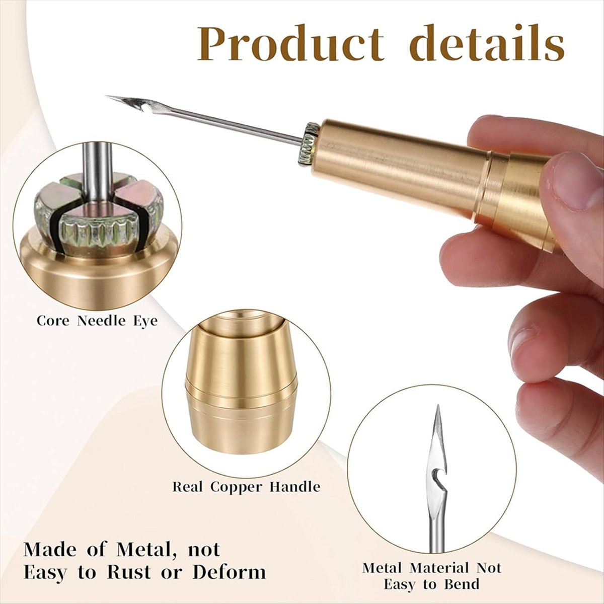 Leather Tooling Kit - 9pcs Leather Sewing Awl Kit with
