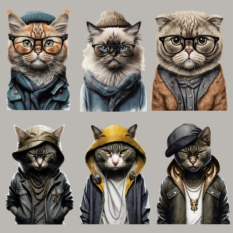 Eco Art Craft - 2pcs Realistic Cat Thermal Patches Clothing