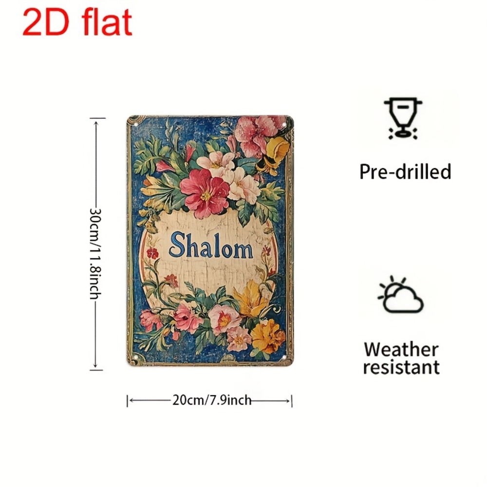 Art & Craft Supplies - CIFBUY Vintage Floral Shalom Aluminum Wall