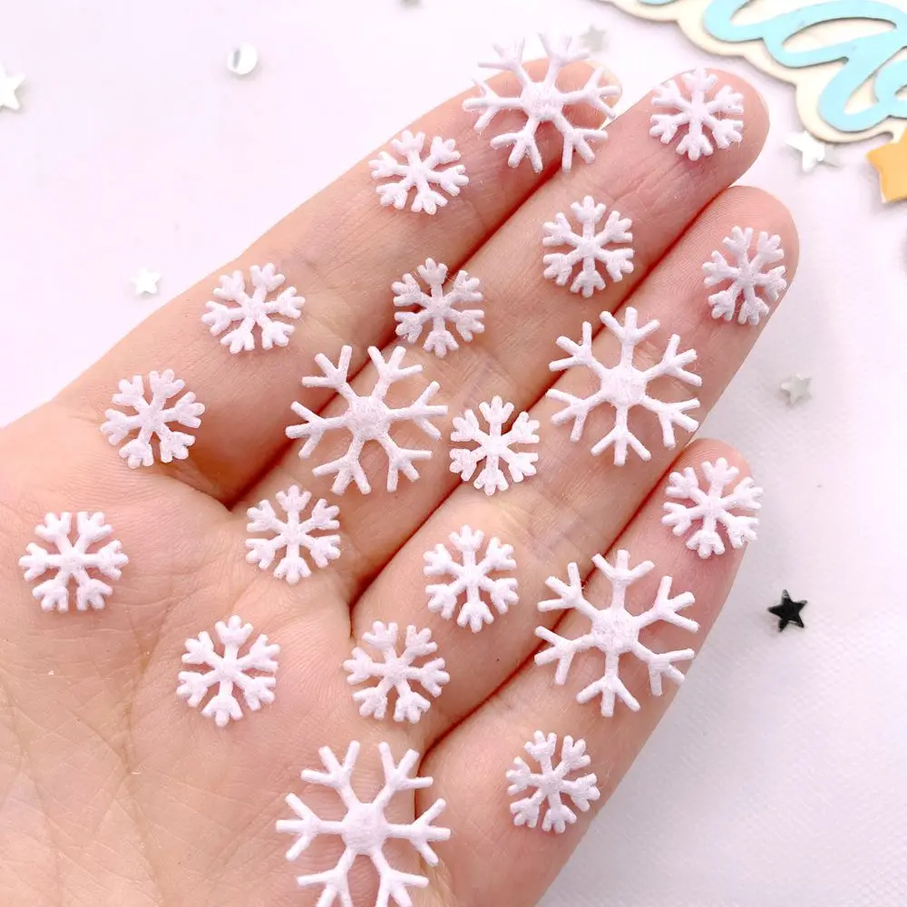 Eco Art Craft - 10mm 16mm Fabric White Christmas Snowflower