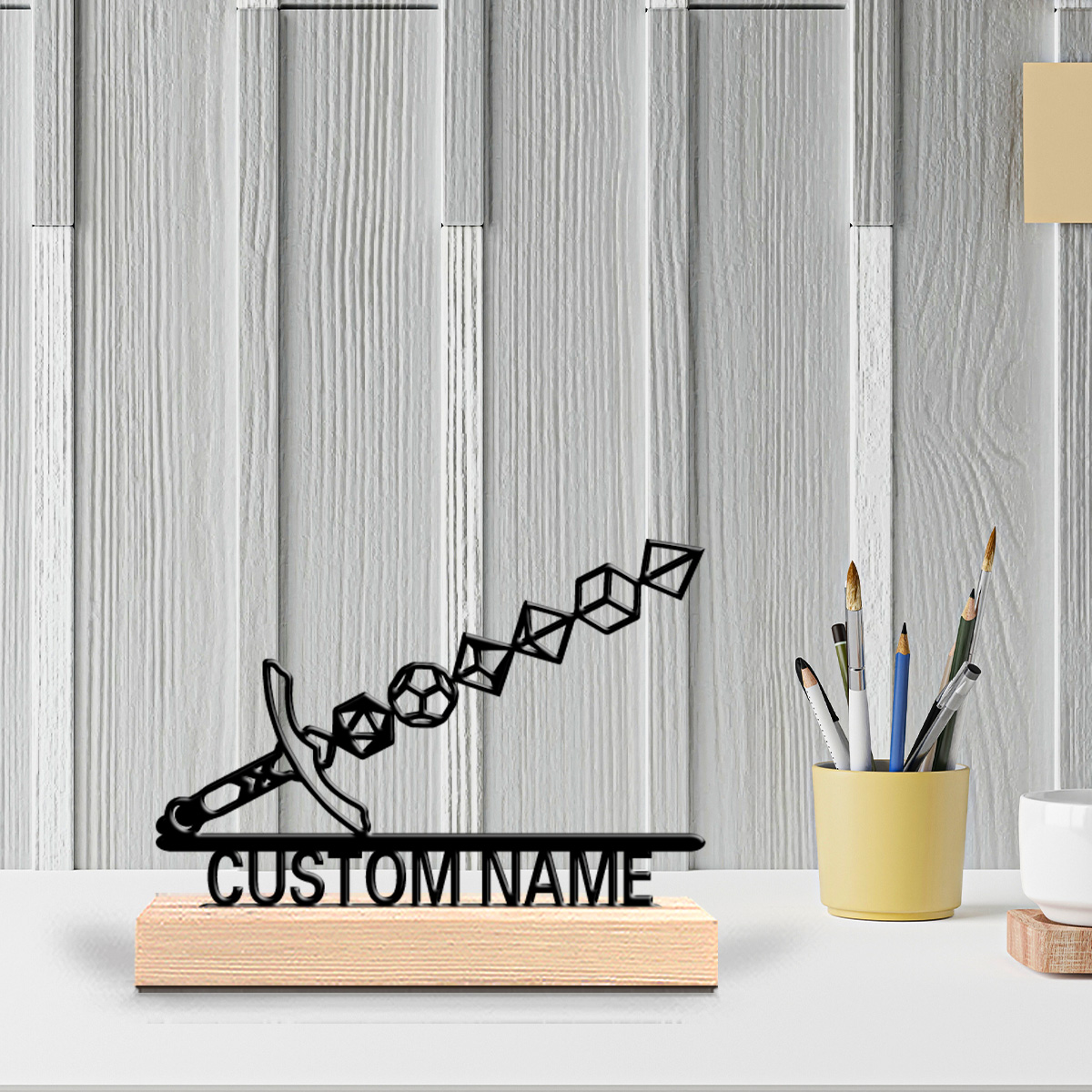 Art Craft Wood - 1pc Abstract sword Customizable Text Metal