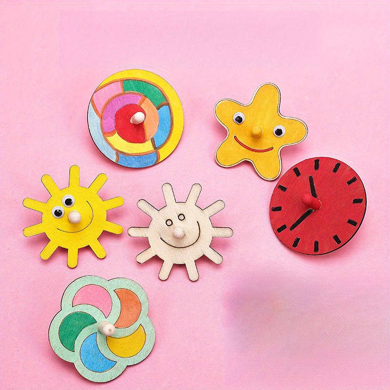16pcs Wooden Spinning Top Craf - đánh giá và giá Art Craft Ideas For Kids