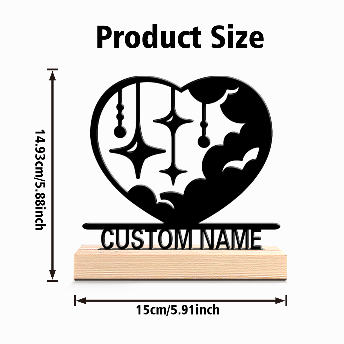 1pc Fashion love cloud Customi - đánh giá và giá Art Craft Wood