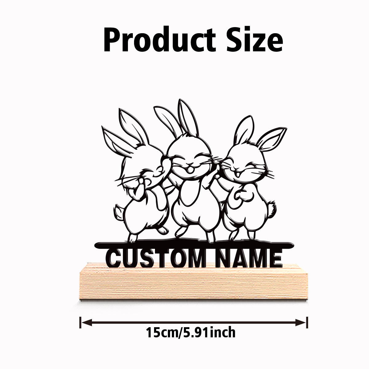 1pc Modern Rabbit Customized T - đánh giá và giá Art Craft Wood