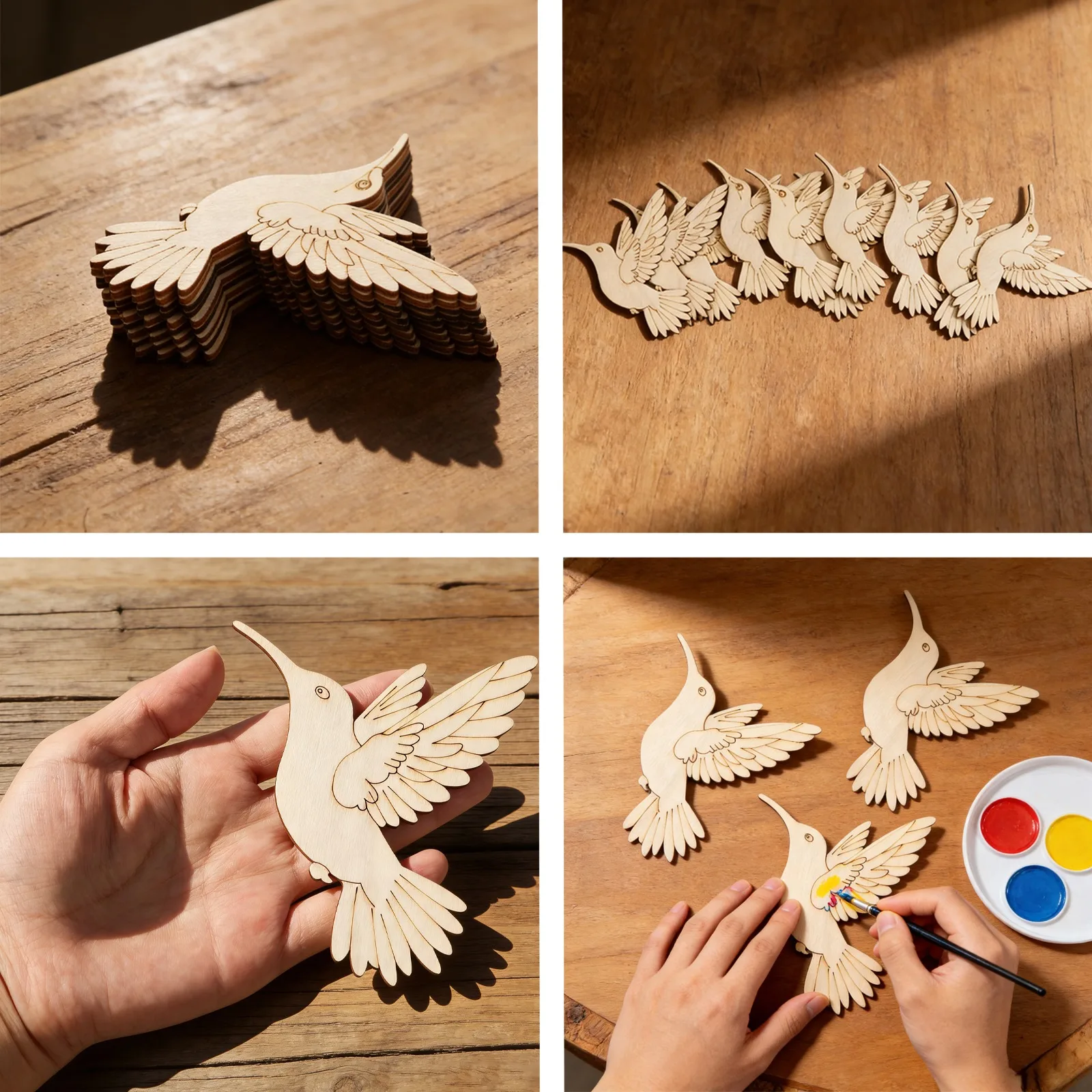 10pcs Unfinished Wood Animal B - đánh giá và giá Art Craft Wood