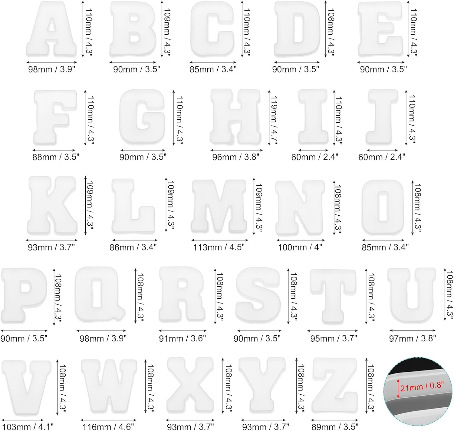 26pcs Large Letter Resin Moldi - đánh giá và giá Art And Craft Letter Z